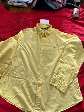 Polo Ralph Lauren Custom Fit Yellow Oxford Button Down Shirt Men's XXL